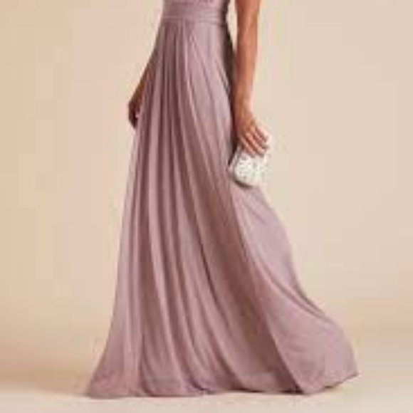 BIRDY GREY KIKO Mesh Mauve Halter Maxi Formal Dress Size Small - Picture 3 of 13